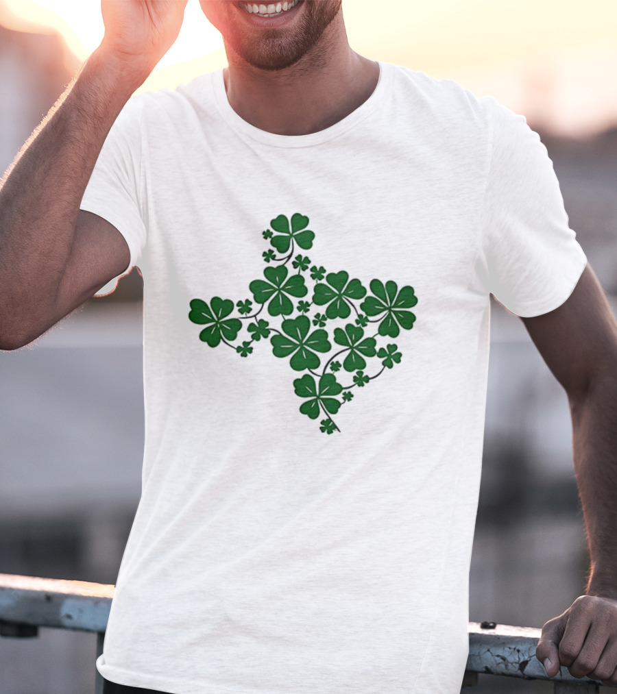 Texas Shamrock Map St Patrick's Day Celebration T-Shirt