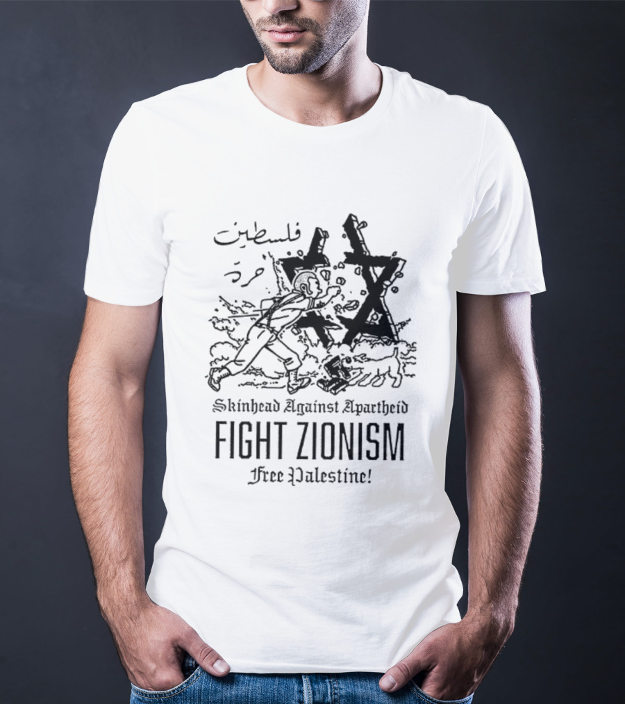 Skinhead Against Apartheid Fight Zionism Free Palestine T-Shirt
