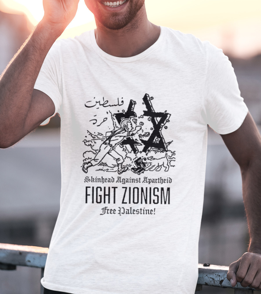 Skinhead Against Apartheid Fight Zionism Free Palestine T-Shirt