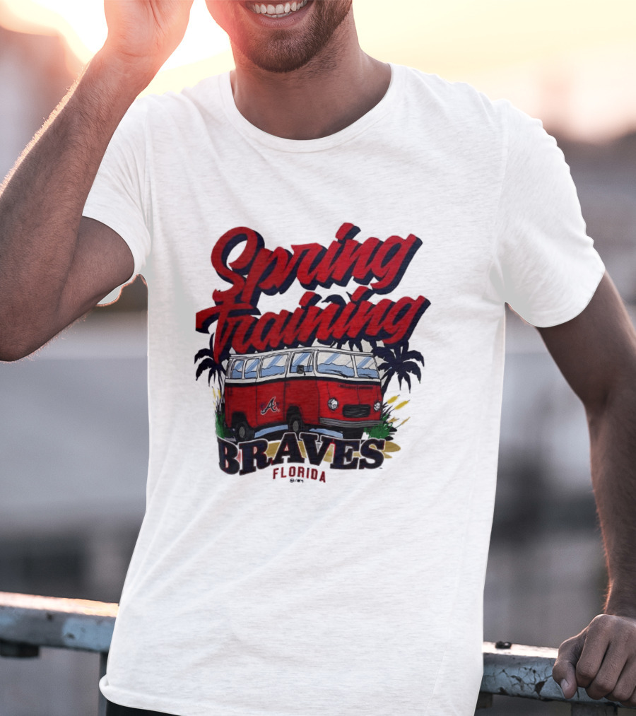 Spring Training Braves Florida Vintage VW Bus Palm Trees T-Shirt