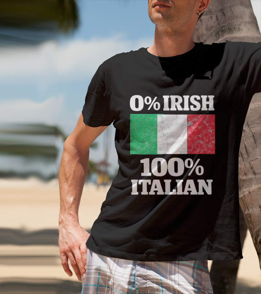 0 Irish 100 Italian Flag Heritage Pride Italy T-Shirt