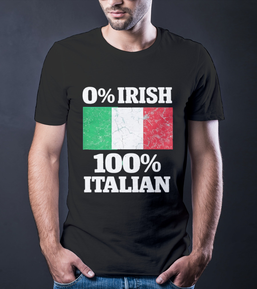 0 Irish 100 Italian Flag Heritage Pride Italy T-Shirt