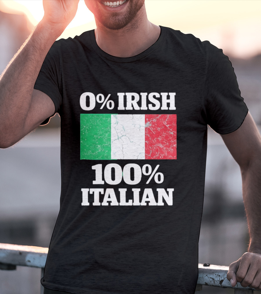 0 Irish 100 Italian Flag Heritage Pride Italy T-Shirt