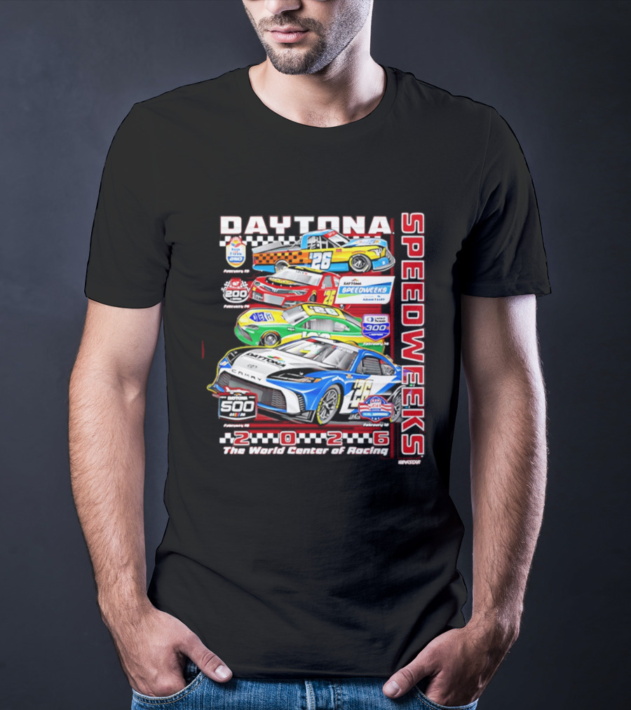 2026 Daytona 500 Speedweeks The World Center Of Racing Champion Cars Racing T-Shirt