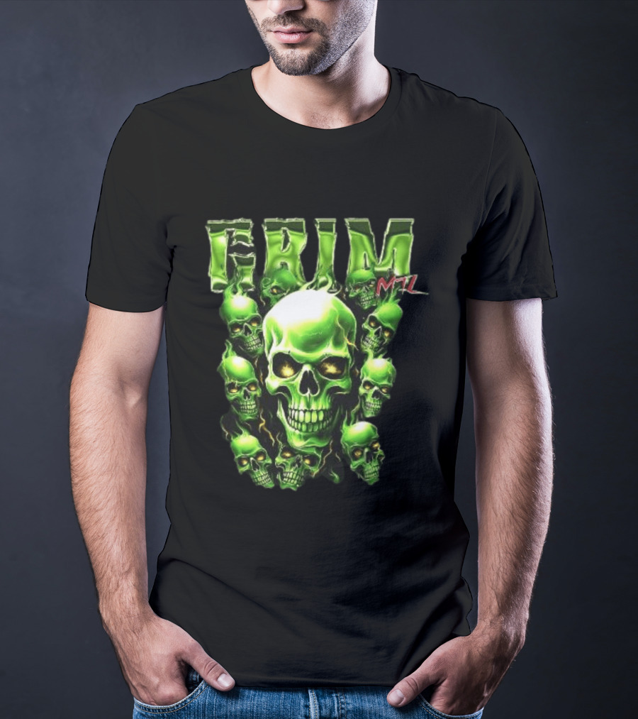 Grim MTL Green Skull Cluster Hommage To Juicy J T-Shirt