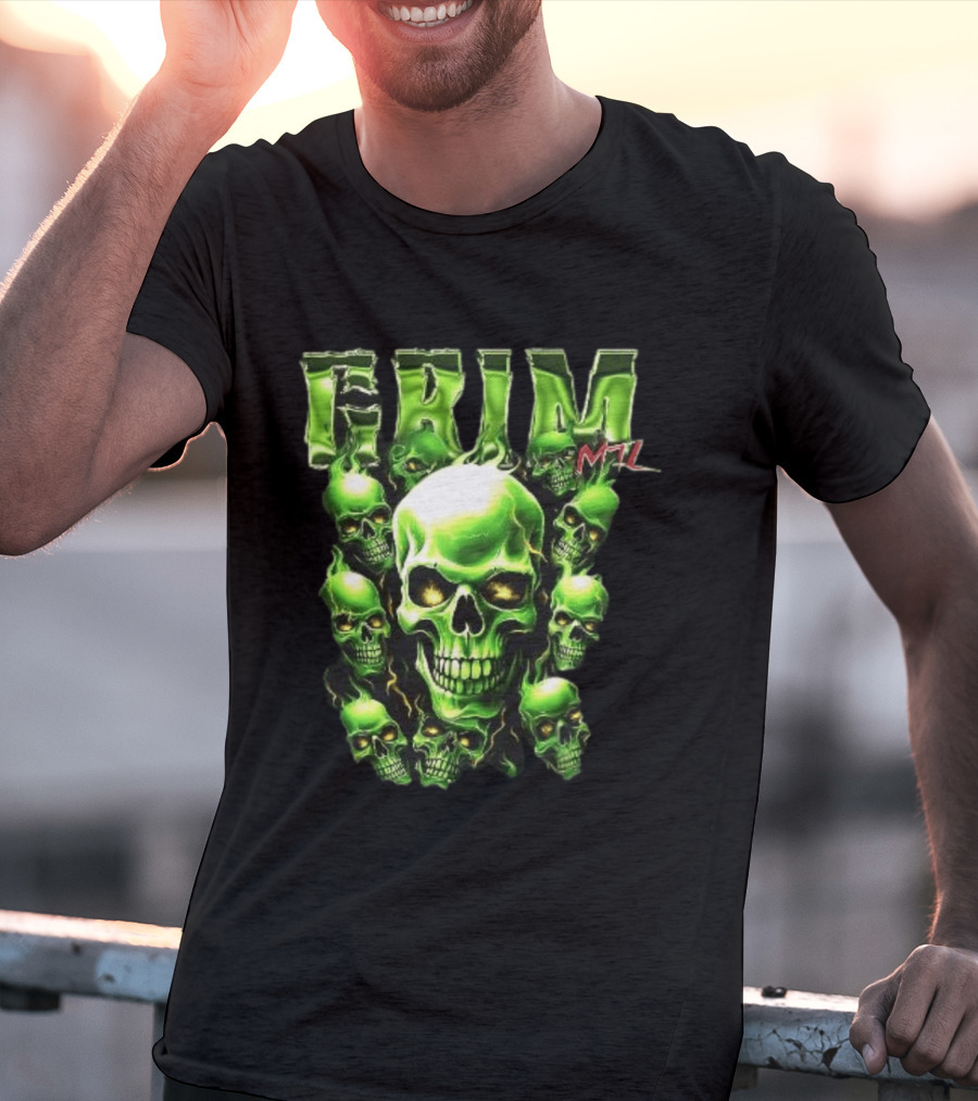 Grim MTL Green Skull Cluster Hommage To Juicy J T-Shirt