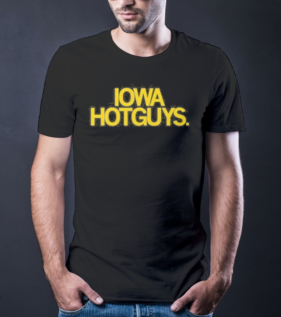 Iowa Hotguys Bold Yellow Typography Pullover T-Shirt