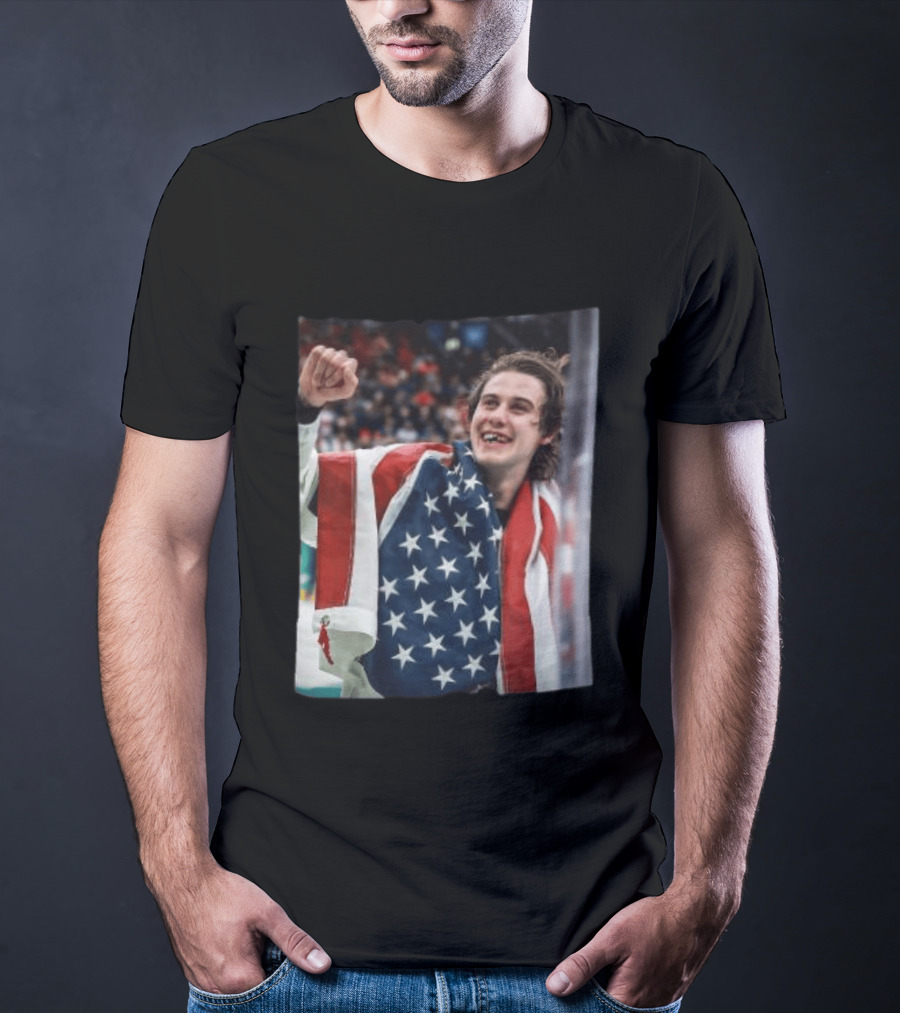 Jack Hughes USA Hockey Celebrates Gold Victory T-Shirt