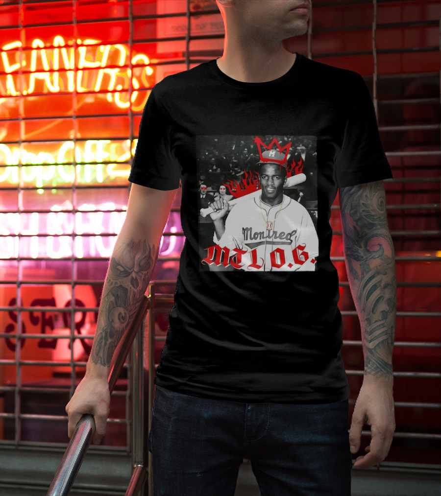 Jackie Robinson Montreal MTL O.G. Baseball Legend Icon Red Crown Flames T-Shirt