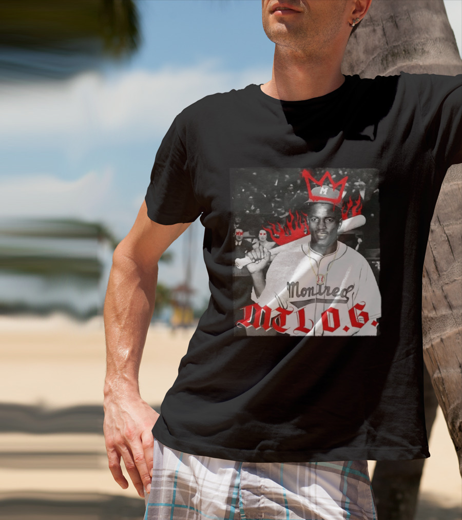 Jackie Robinson Montreal MTL O.G. Baseball Legend Icon Red Crown Flames T-Shirt