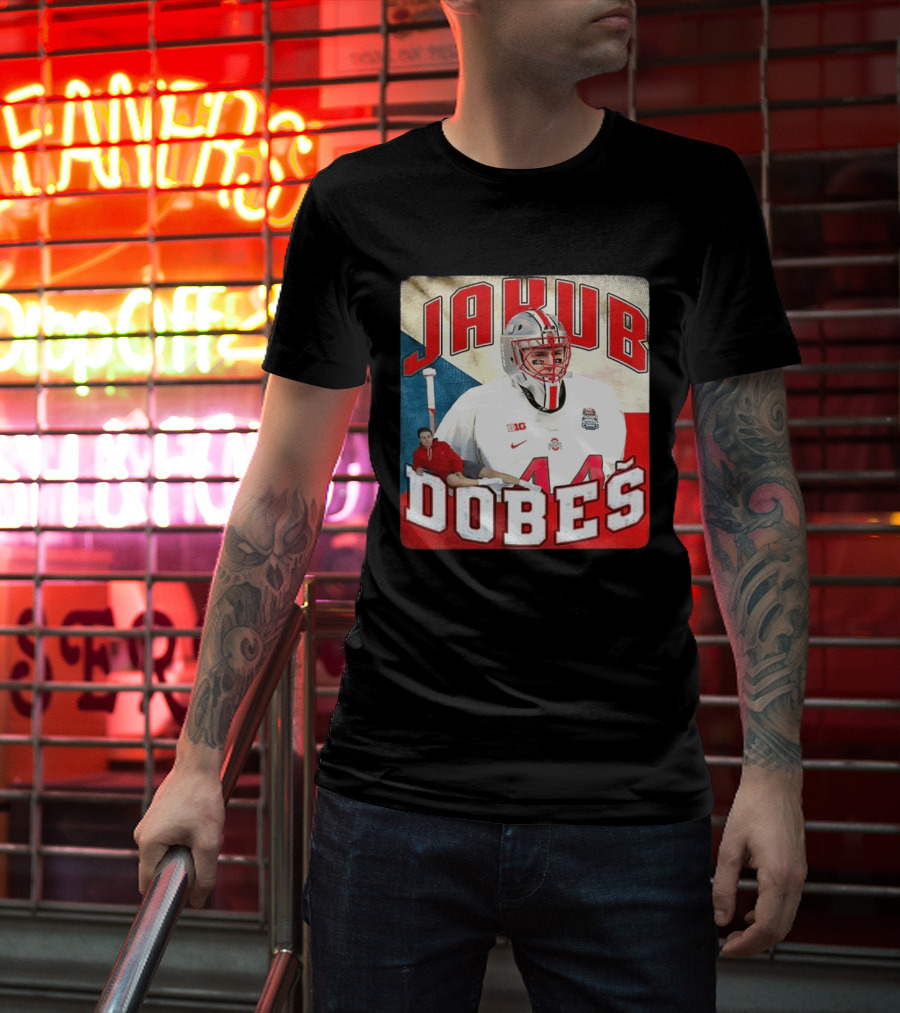 Jakub Dobeš Ohio State Buckeyes Hockey Big Ten 44 T-Shirt