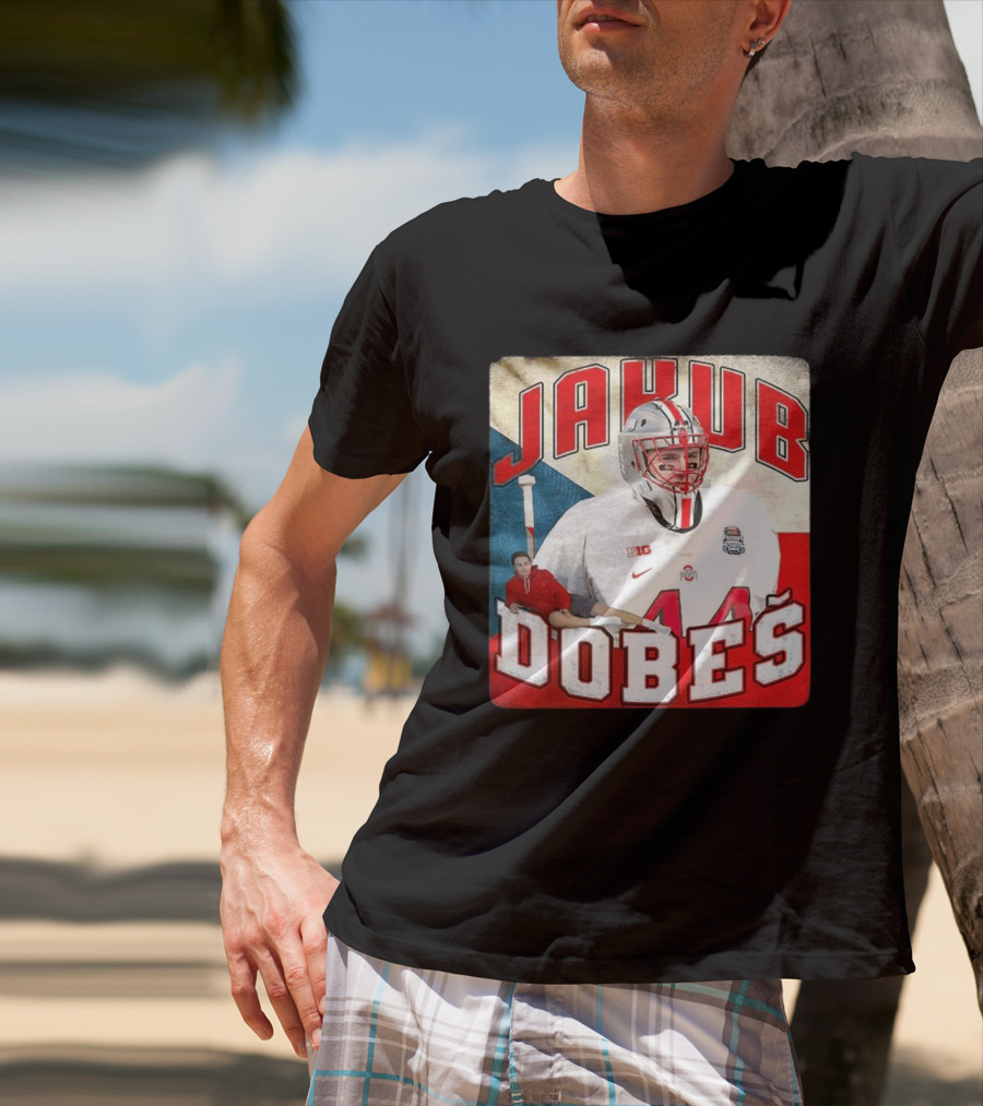 Jakub Dobeš Ohio State Buckeyes Hockey Big Ten 44 T-Shirt