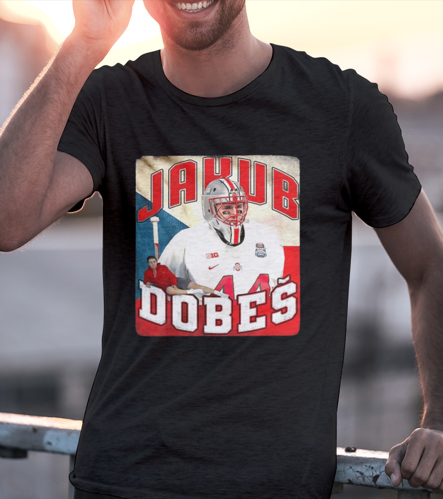 Jakub Dobeš Ohio State Buckeyes Hockey Big Ten 44 T-Shirt
