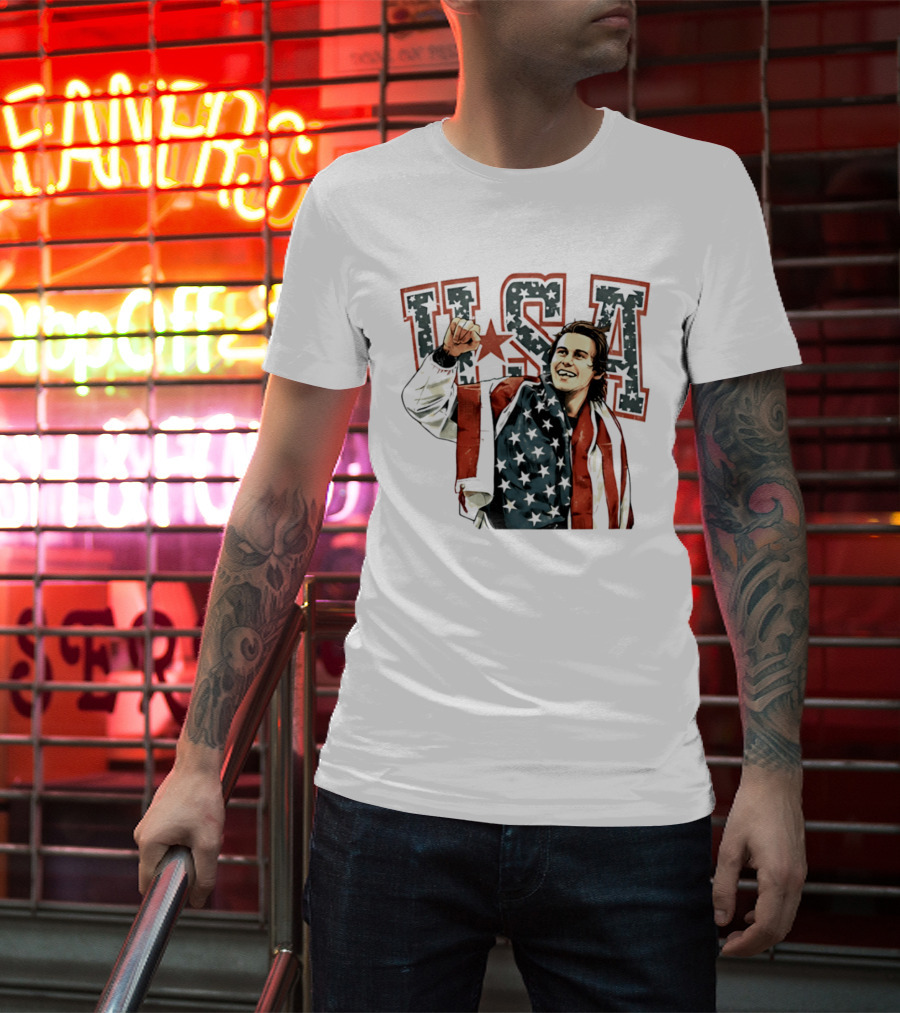 Jack Hughes USA Gold Victory 2026 Celebration T-Shirt