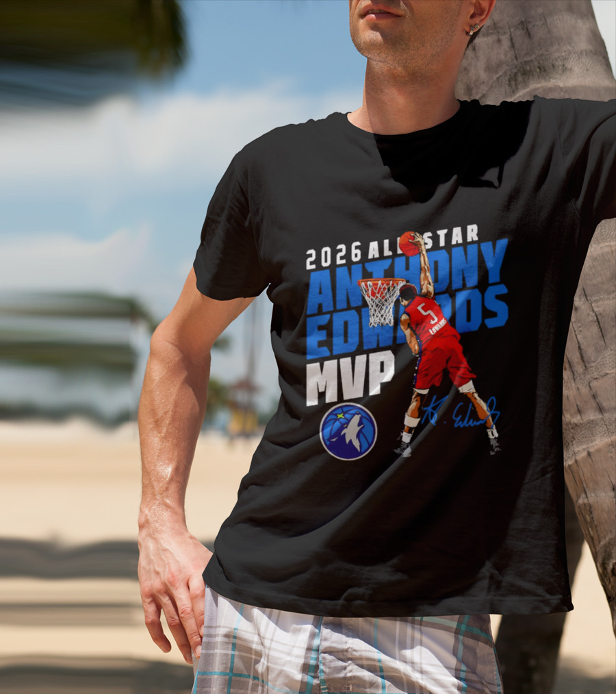 2026 All Star Anthony Edwards MVP Minnesota Timberwolves T-Shirt