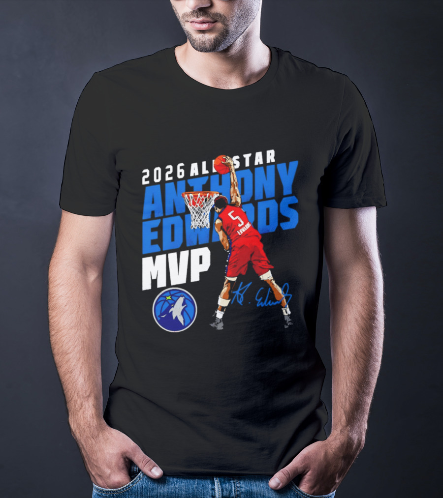 2026 All Star Anthony Edwards MVP Minnesota Timberwolves T-Shirt