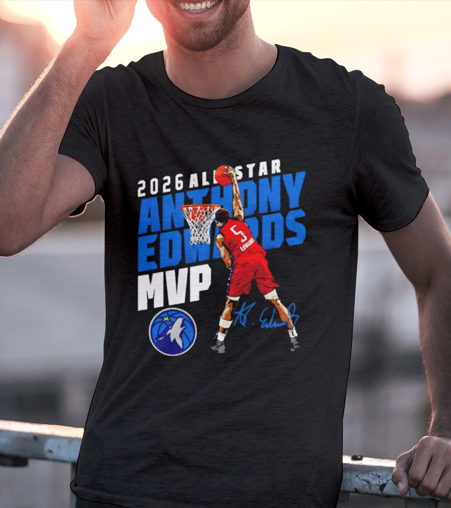 2026 All Star Anthony Edwards MVP Minnesota Timberwolves T-Shirt