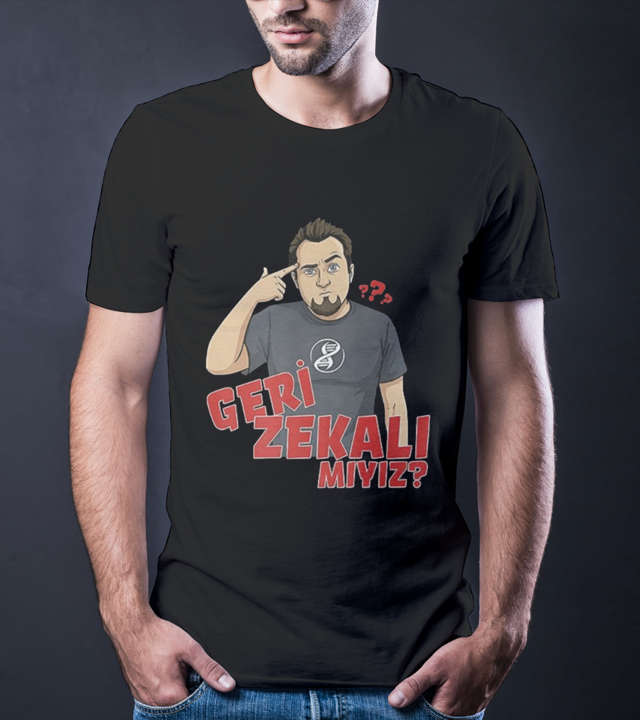 Geri Zekali Miyiz DNA Logo Question Mark T-Shirt