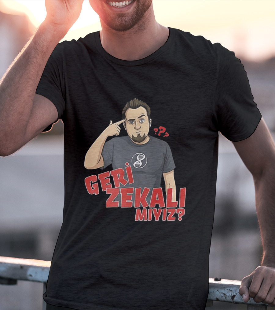 Geri Zekali Miyiz DNA Logo Question Mark T-Shirt
