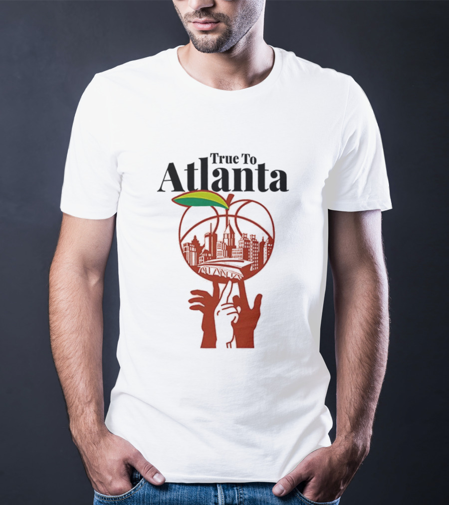 True To Atlanta City Skyline In Peach T-Shirt