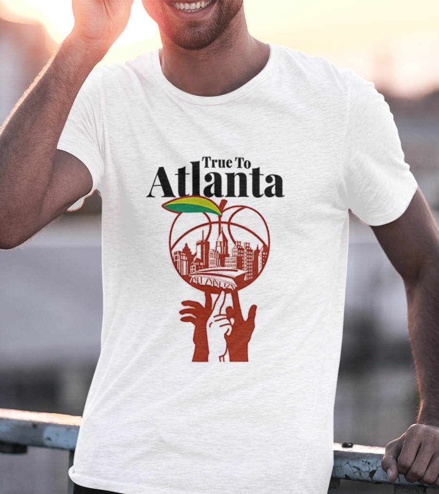 True To Atlanta City Skyline In Peach T-Shirt