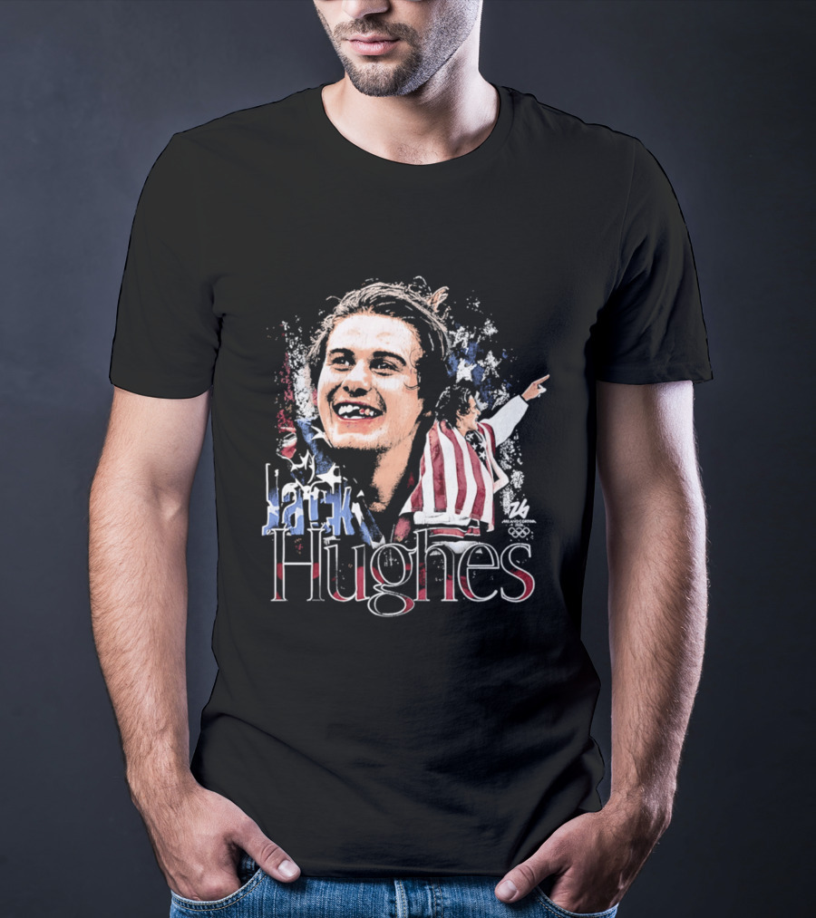 Jack Hughes USA Flag Stars And Stripes Celebration 2026 Winter Olympics T-Shirt