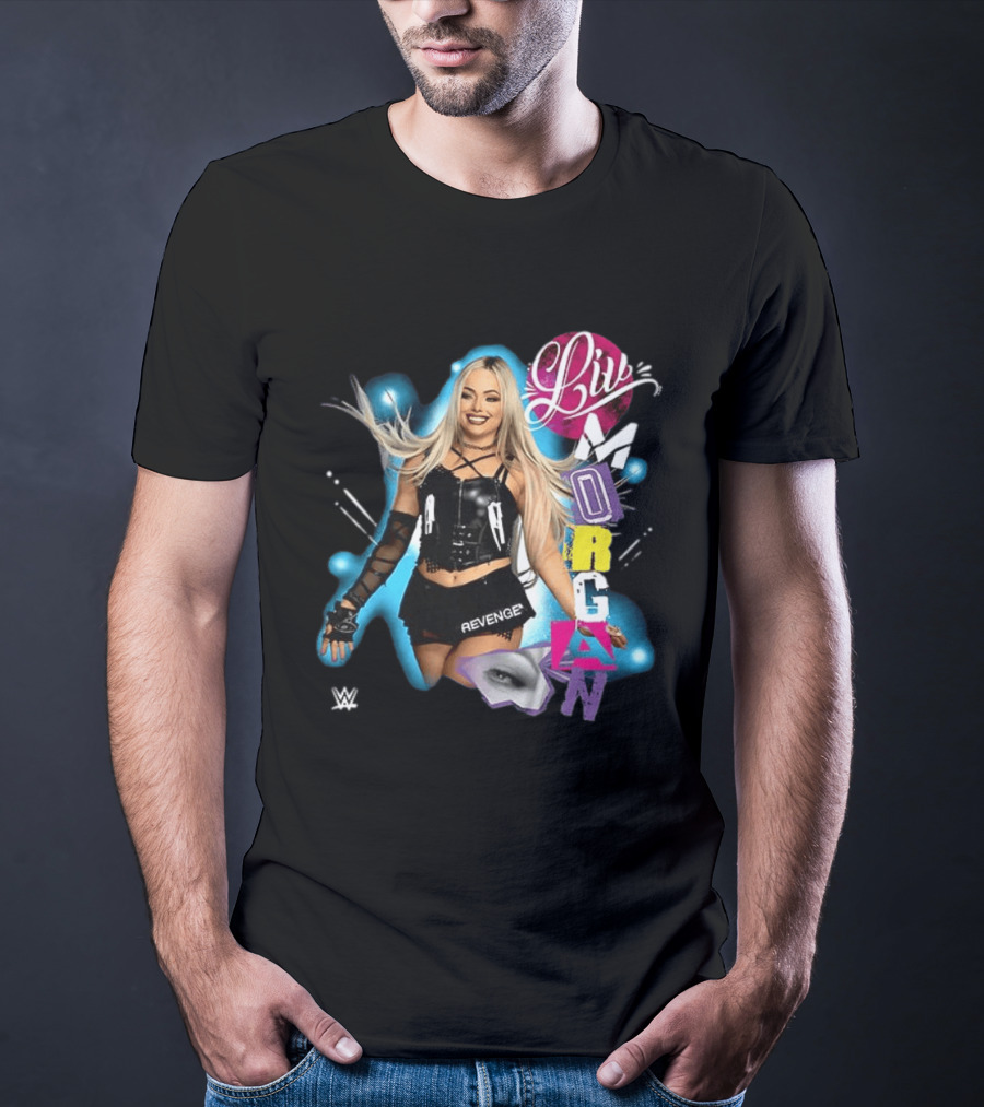 Liv Morgan WWE Revenge Posing With Vibrant Cutout Name T-Shirt