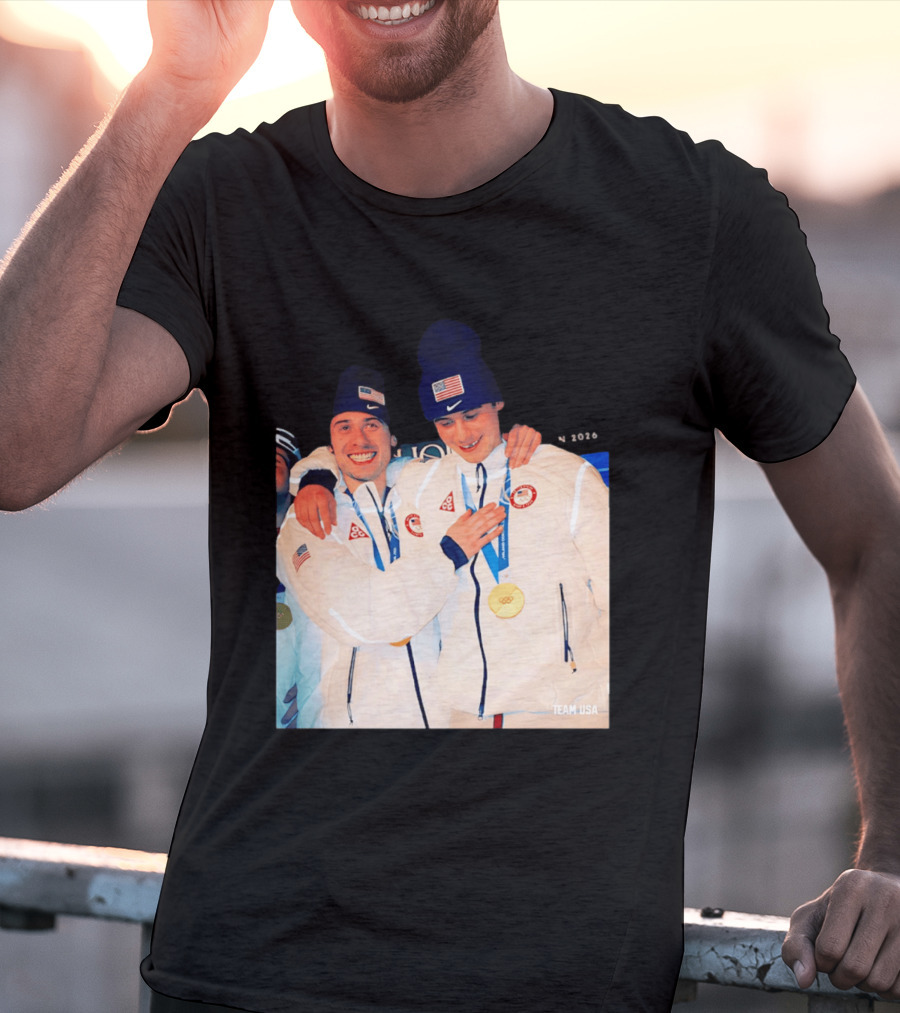 Team USA Golden Goal 2026 Milano Cortina Winter Olympics Celebrating Victory T-Shirt