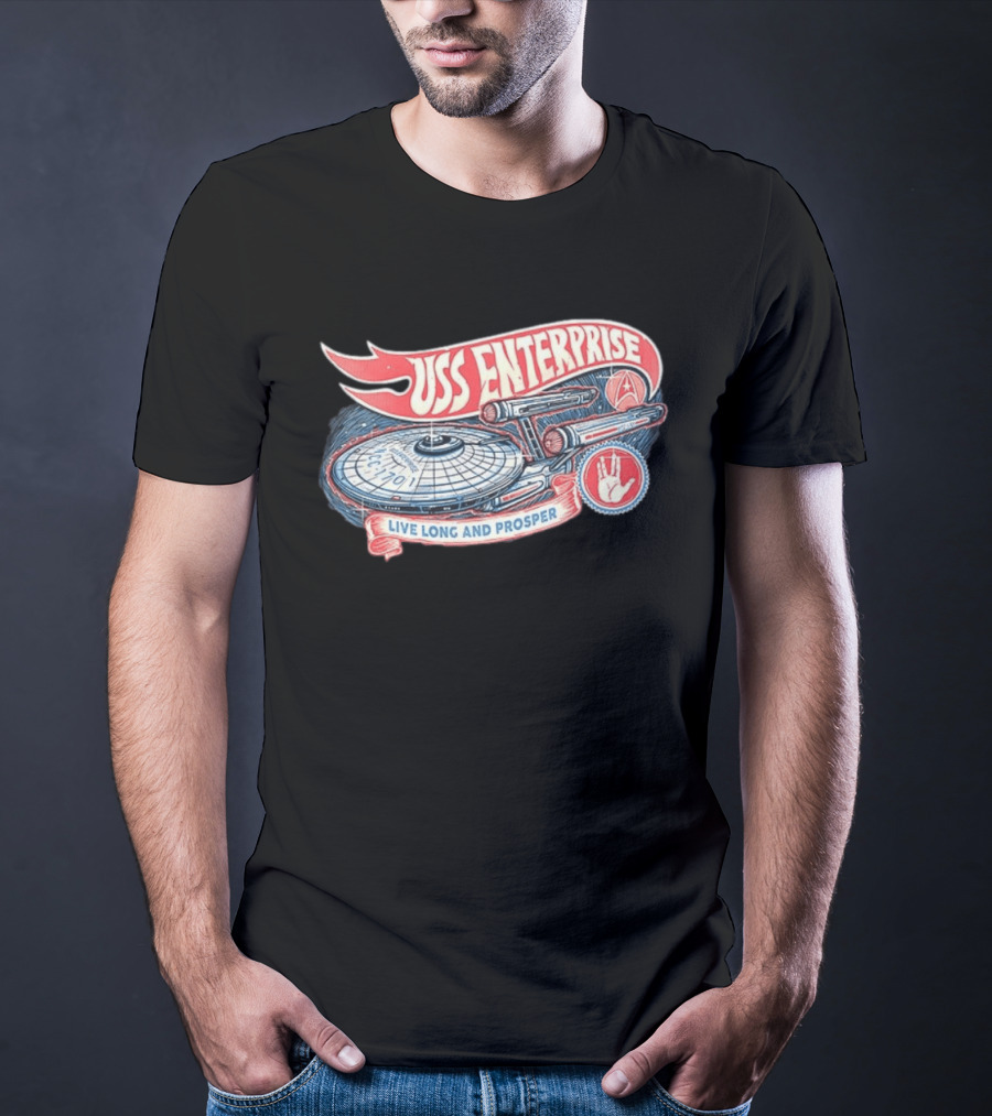 USS Enterprise NCC 1701 Live Long And Prosper T-Shirt