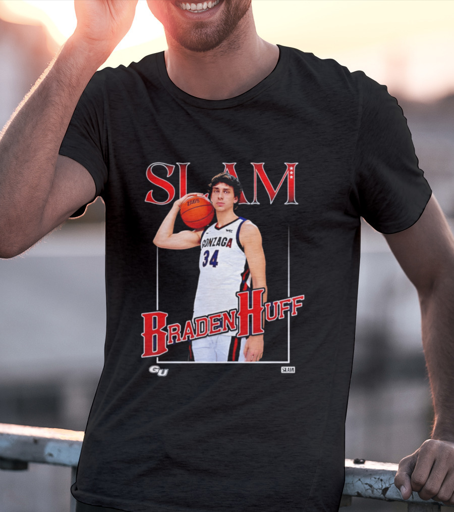 Braden Huff Gonzaga Basketball Slam 34 T-Shirt