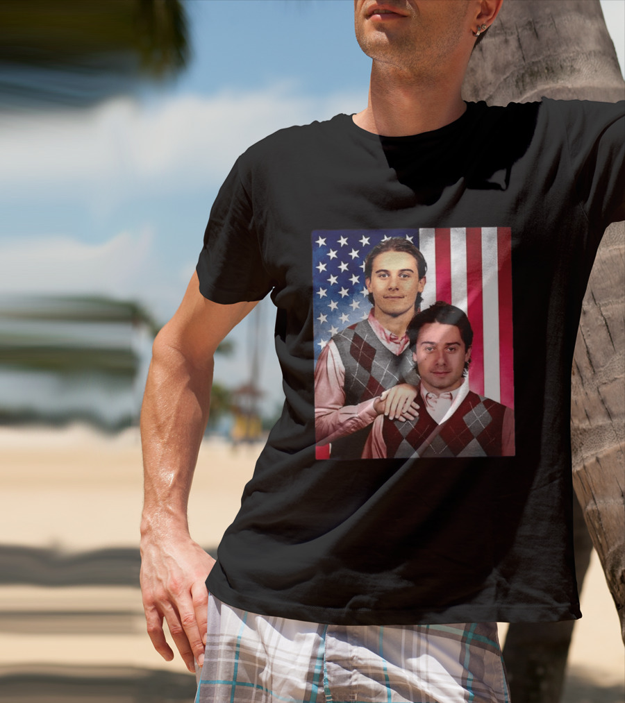 Jack Quinn Hughes USA Hockey Step Brothers American Flag T-Shirt