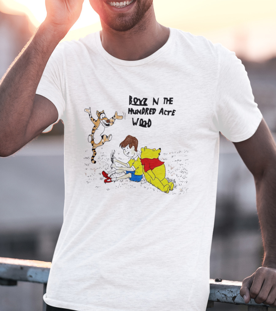 Boyz N The Hundred Acre Wood Bear The Pooh Paint Tigger Friends T-Shirt