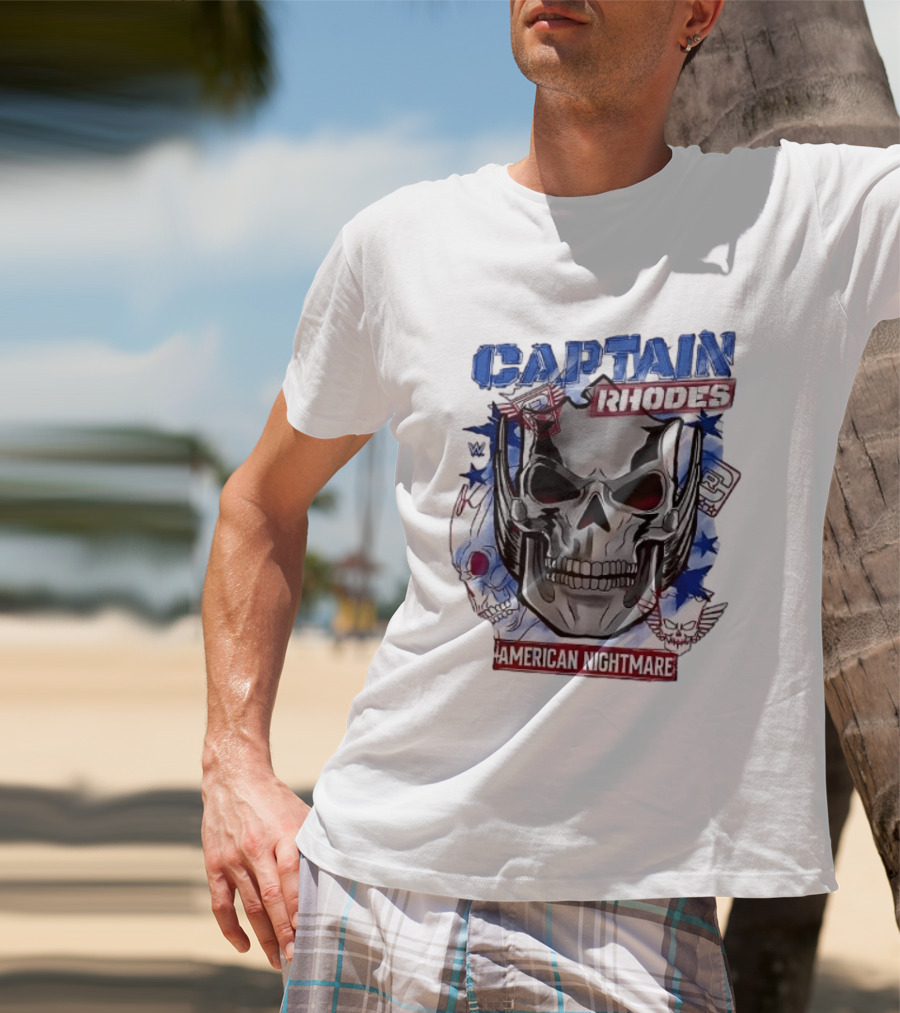 Captain Rhodes American Nightmare Skull WWE 2026 T-Shirt