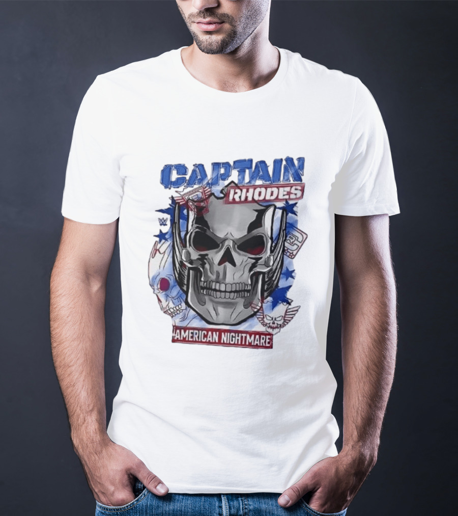 Captain Rhodes American Nightmare Skull WWE 2026 T-Shirt