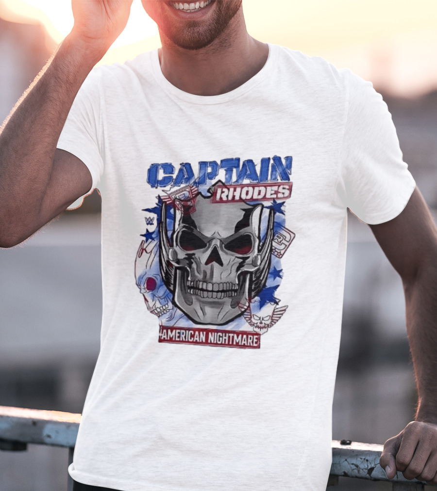 Captain Rhodes American Nightmare Skull WWE 2026 T-Shirt
