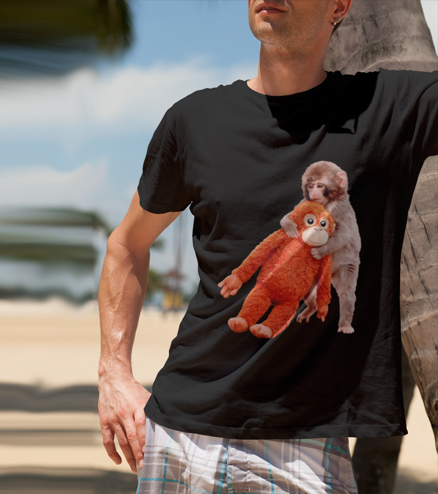 Punch Monkey Panchi Kun Stuffed Toy Hugging Cute Baby Monkey T-Shirt