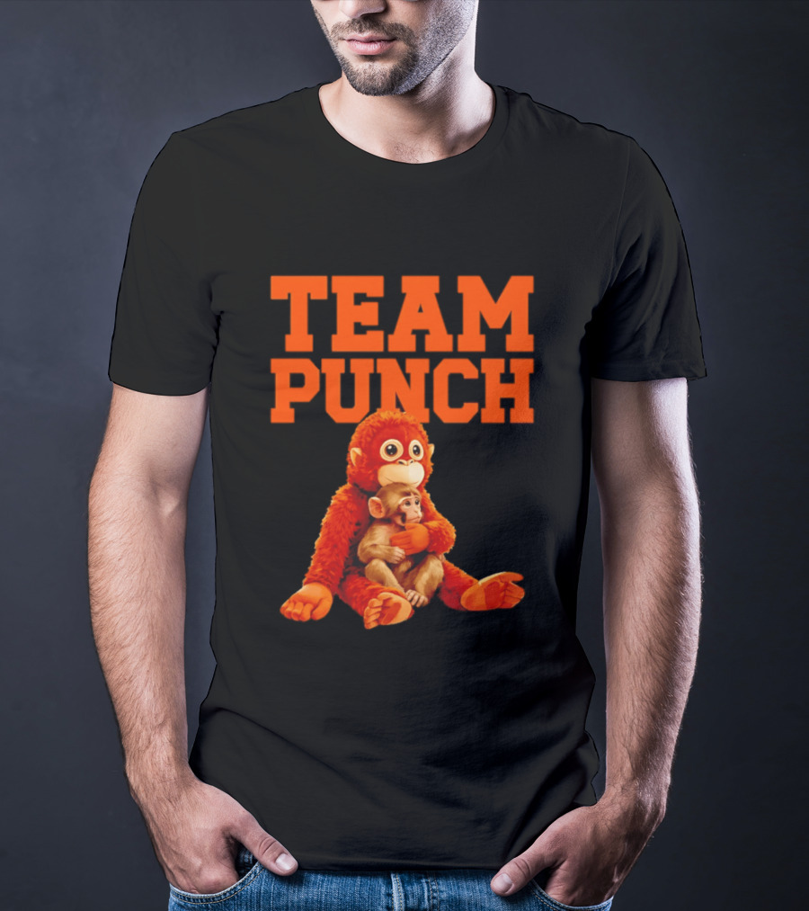 Team Punch Monkey Duo 2026 Vibrant Orange Characters T-Shirt