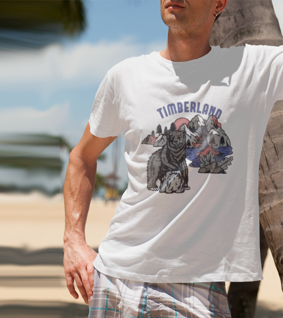 Timberland Bear Mountains And Sunset T-Shirt