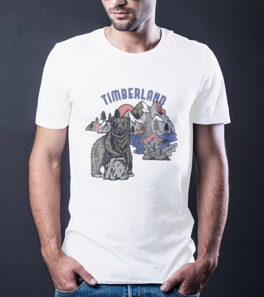 Timberland Bear Mountains And Sunset T-Shirt