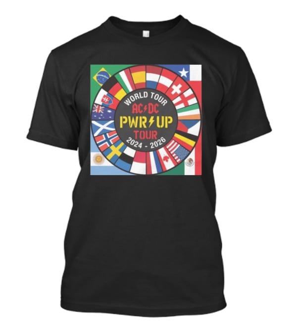 ACDC Pwr Up World Tour 2024 2026 International Flags Edition T-Shirt