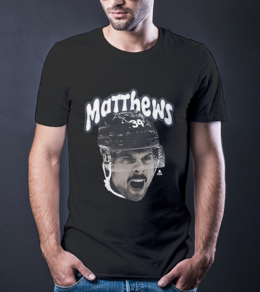 Auston Matthews 34 Big Face Toronto Maple Leafs Hockey T-Shirt