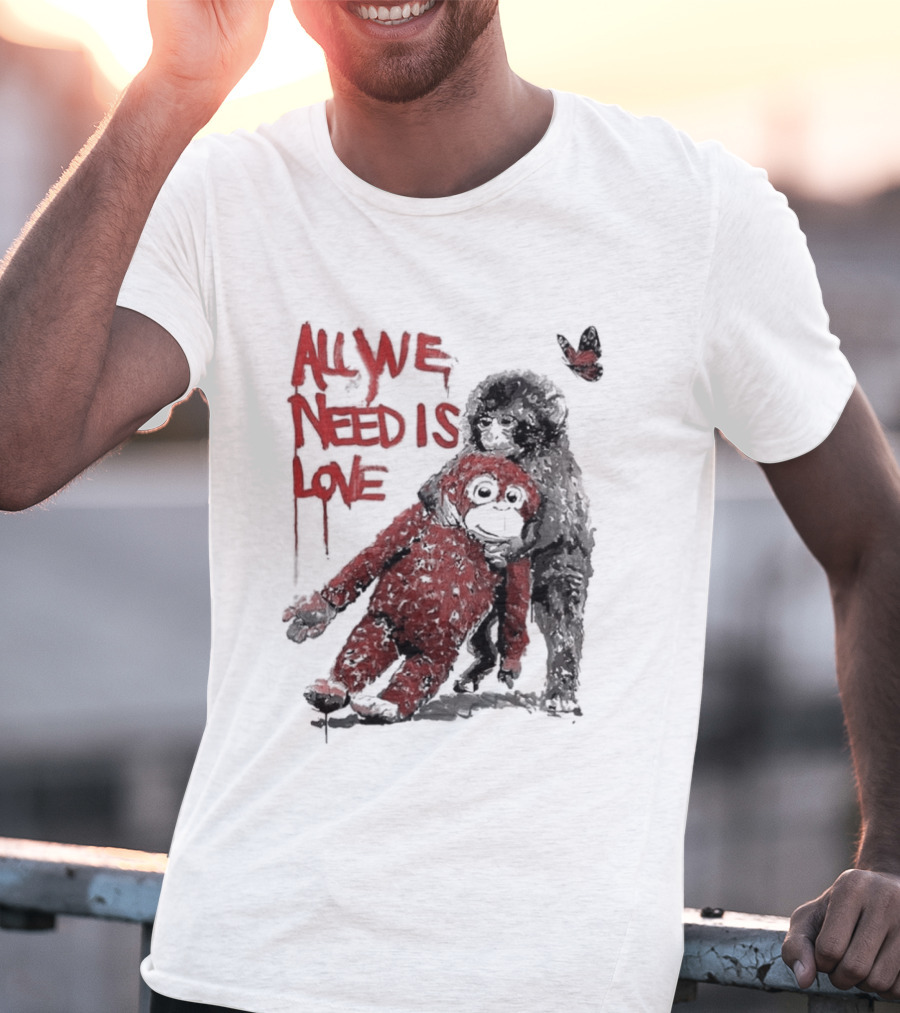 All We Need Is Love Baby Monkey Punch Ikea Doll Japan Zoo T-Shirt