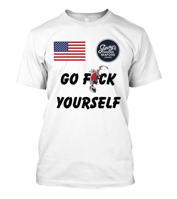 Jimmys Seafood Go F Yourself Crab American Flag T-Shirt