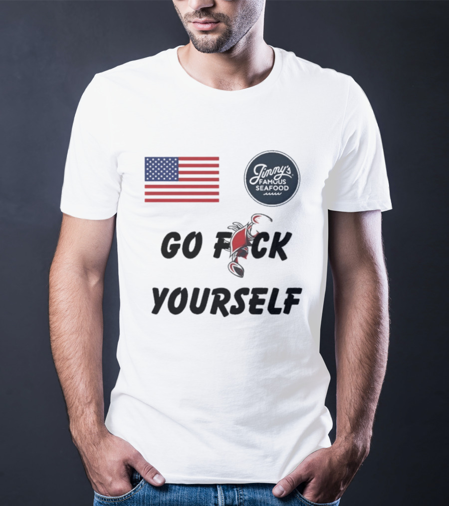 Jimmys Seafood Go F Yourself Crab American Flag T-Shirt