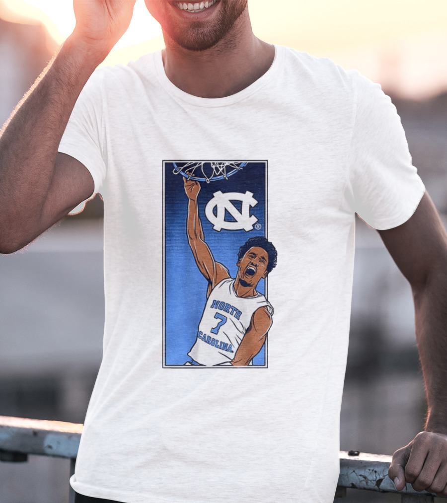 North Carolina Tar Heels Seth Trimble Basketball Dunk T-Shirt