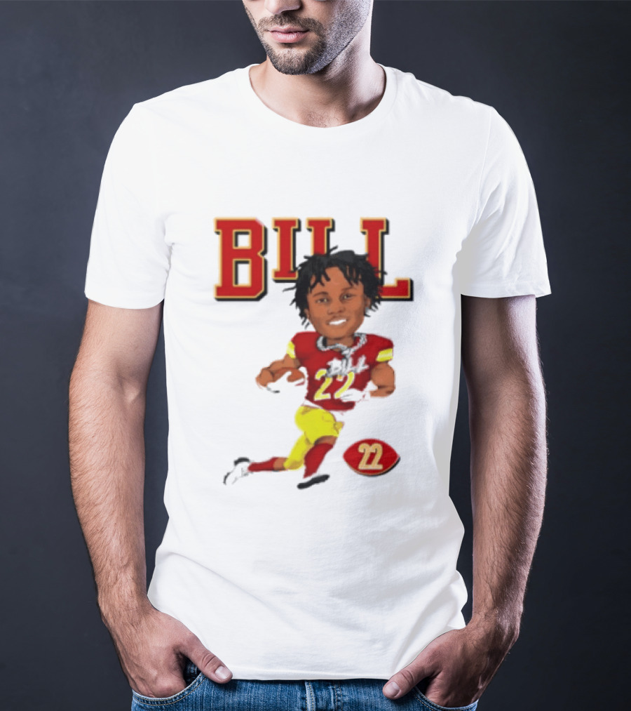 Original Bill 22 Washington Commanders Cartoon Football Player T-Shirt