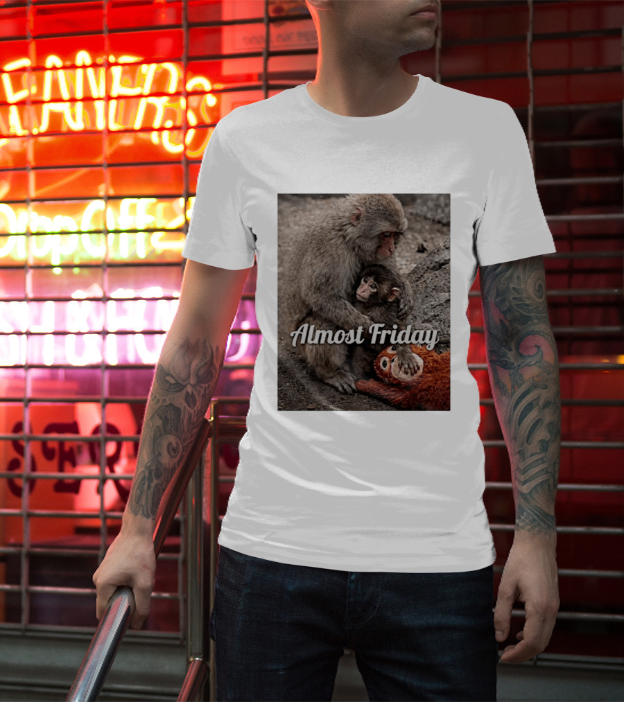 Almost Friday Punch The Monkey Hug Bodyguard T-Shirt