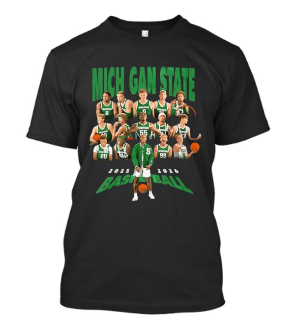 Michigan State Spartans Basketball 2025 2026 Players Team T-Shirt