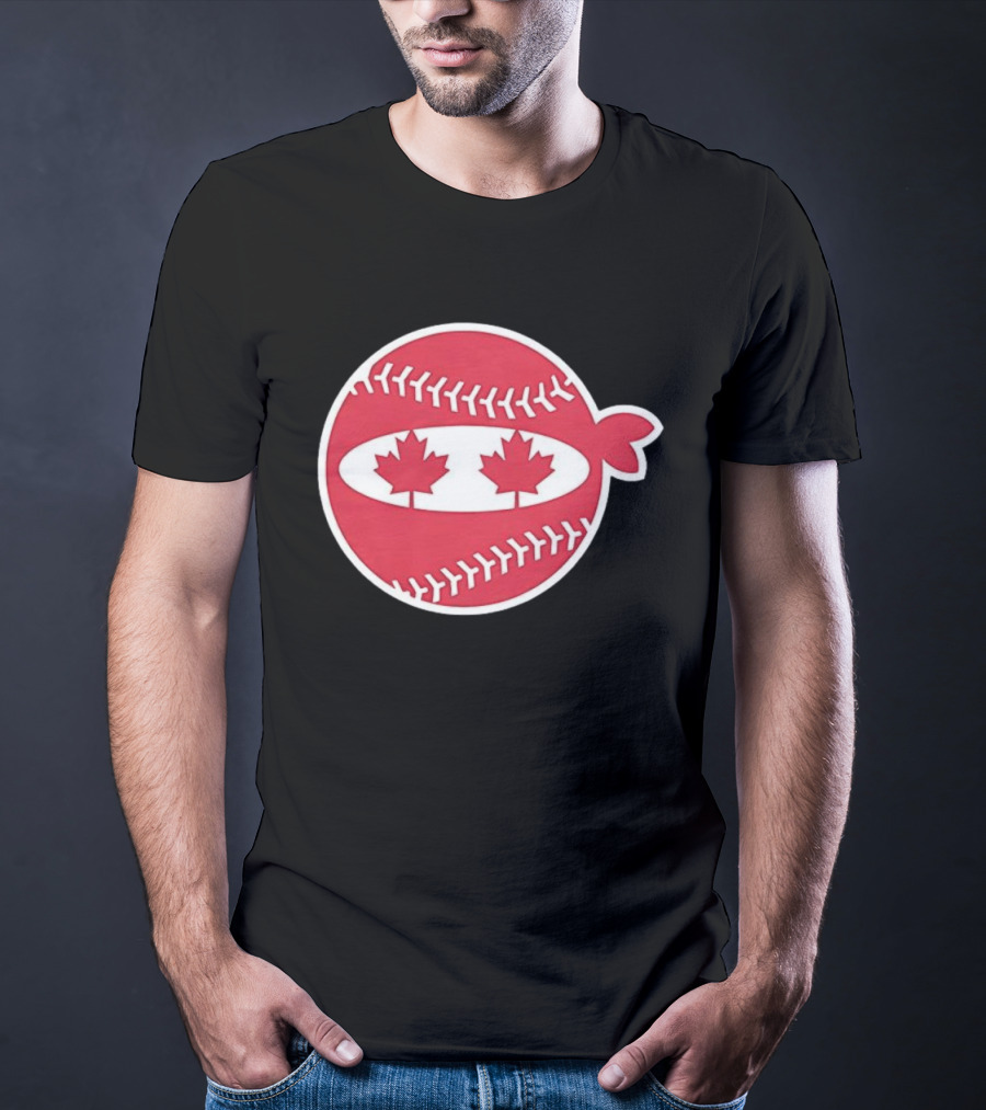 Canada Baseball Maple Leaf Ninja Pitching T-Shirt