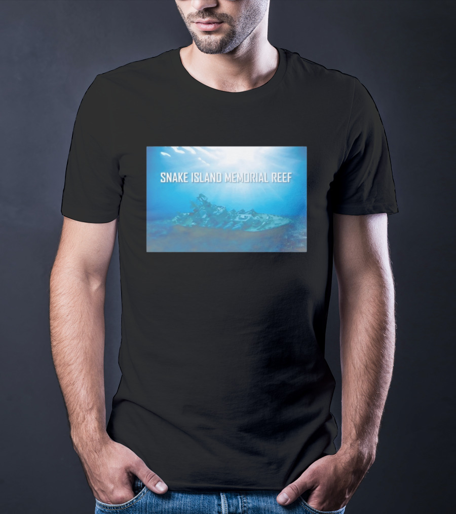 Snake Island Memorial Reef Submerged Ship Ocean Scene T-Shirt